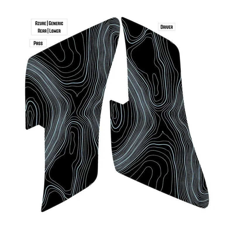 Topo Rear Interior Lower Door Card Insert Overlays (Printed Series) - 2021+ Bronco 4 Door 3
