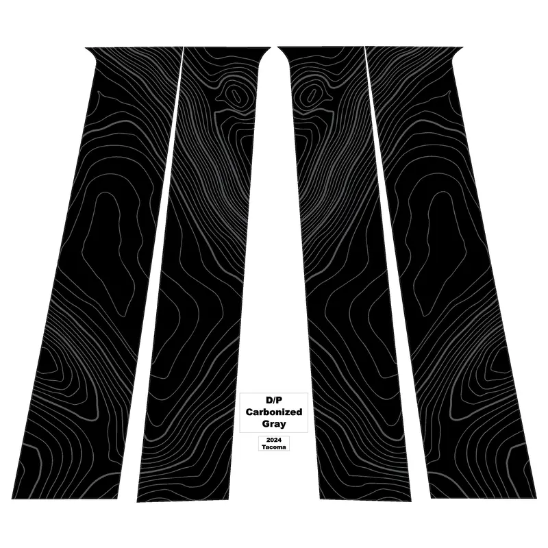 Topographic B Pillar Overlays - 2024+ Tacoma Double Cab / 2025+ 4Runner 2