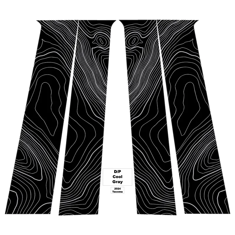 Topographic B Pillar Overlays - 2024+ Tacoma Double Cab / 2025+ 4Runner 3