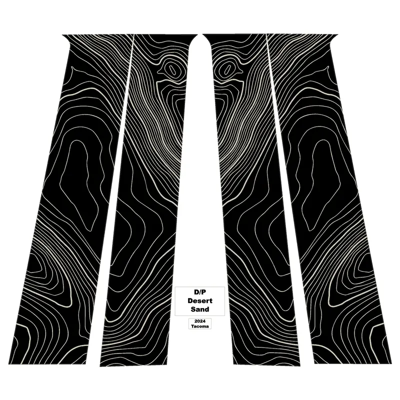 Topographic B Pillar Overlays - 2024+ Tacoma Double Cab / 2025+ 4Runner 4