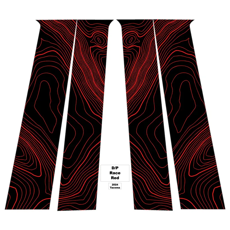 Topographic B Pillar Overlays - 2024+ Tacoma Double Cab / 2025+ 4Runner 5