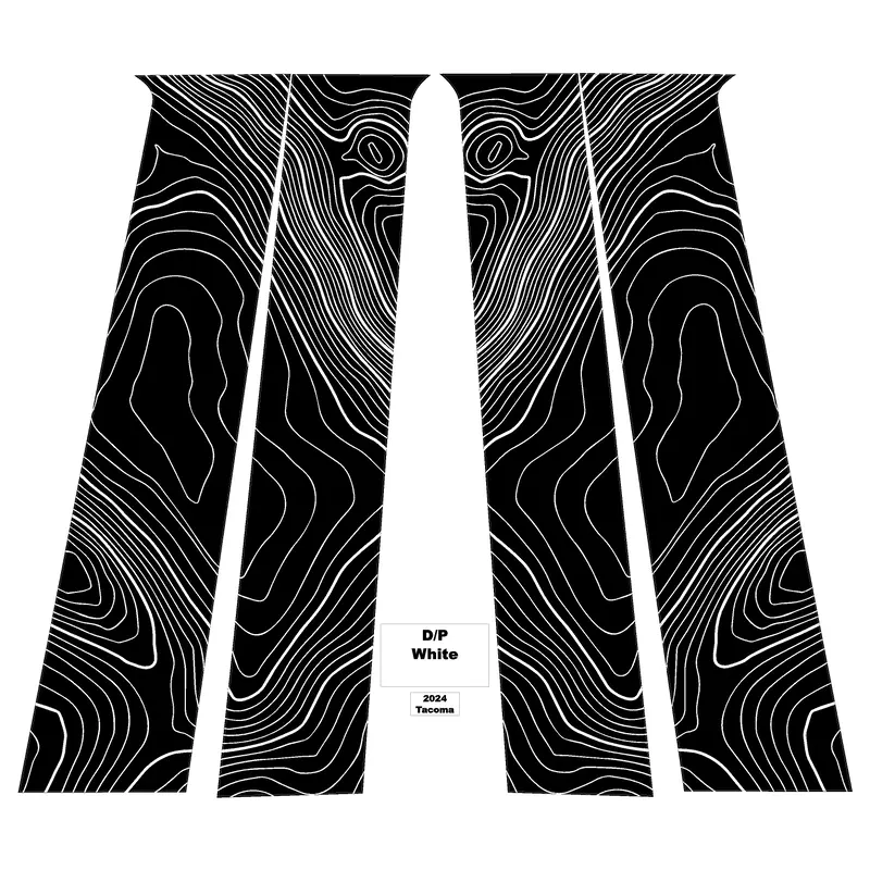Topographic B Pillar Overlays - 2024+ Tacoma Double Cab / 2025+ 4Runner 6