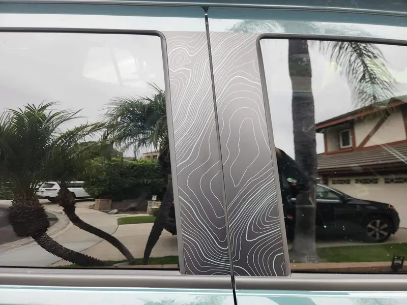 Topographic B Pillar Overlays - 2024+ Tacoma Double Cab / 2025+ 4Runner 8