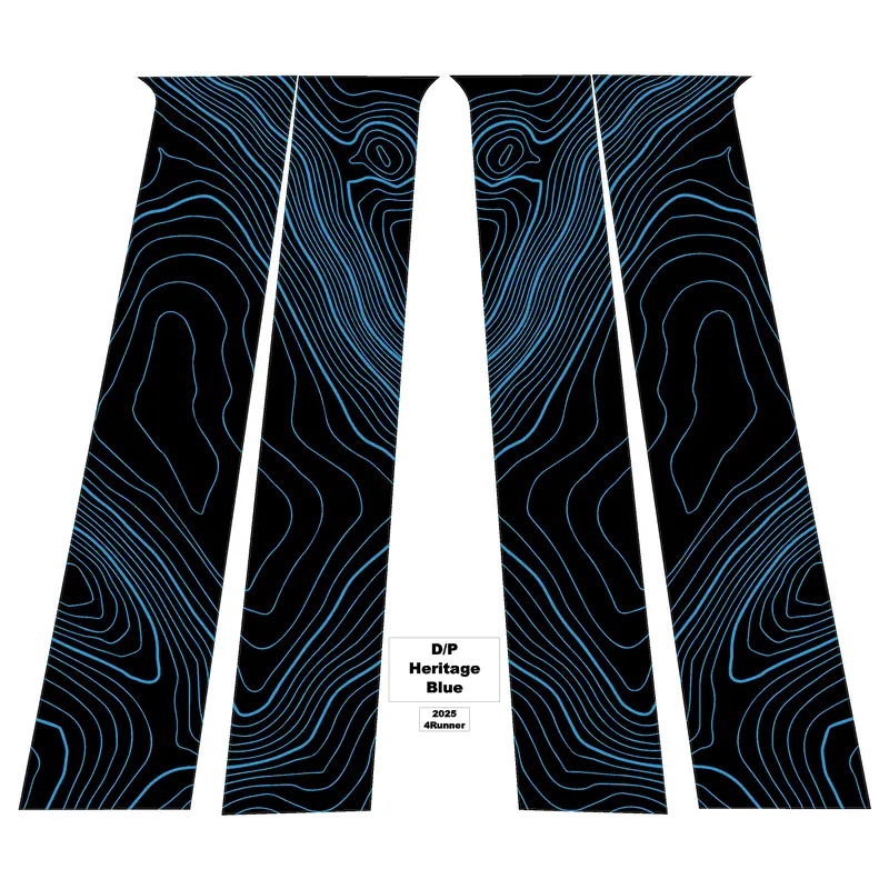 Topographic B Pillar Overlays - 2024+ Tacoma Double Cab / 2025+ 4Runner 8