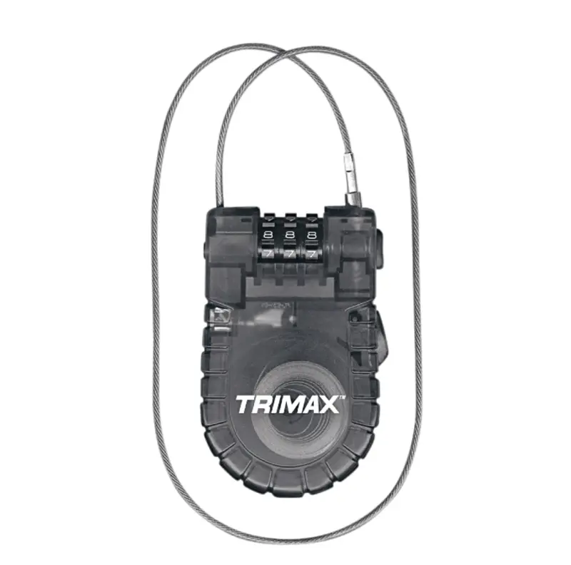 Trimax T33rc Combination Motorcycle Helmet Cable Lock 3' 1