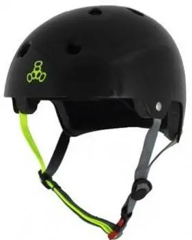 Triple 8 Certified Helmet Black W/Zest Gloss 1