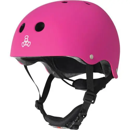 Triple 8 Lil 8 Certified Youth Helmet Neon Pink Rubber 1