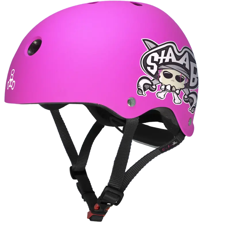 Triple 8 Lil 8 Certified Youth Staab Helmet Neon Pink Rubber 1