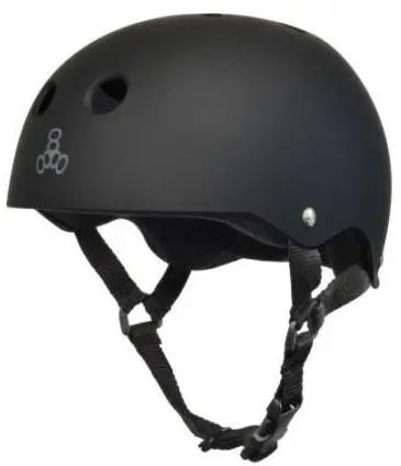 Triple 8 Skate Helmet Ss All Black Rubber 1