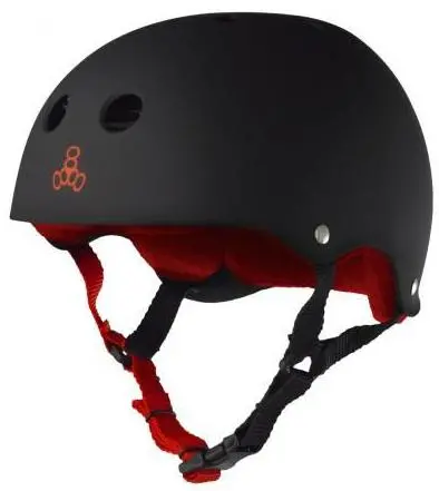 Triple 8 Skate Helmet Ss Black Rubber W Red Liner 1