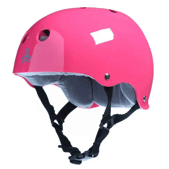 Triple 8 Skate Helmet Ss Pink Gloss With Grey Liner 1