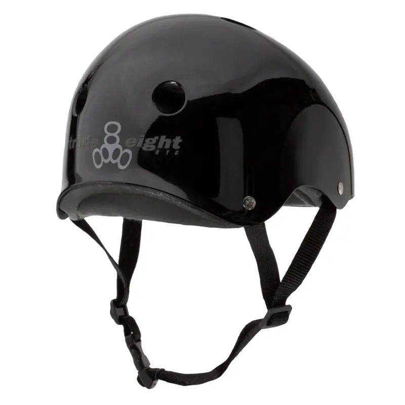 Triple 8 The Certified Helmet Ss Black Gloss W/ Black Liner 1