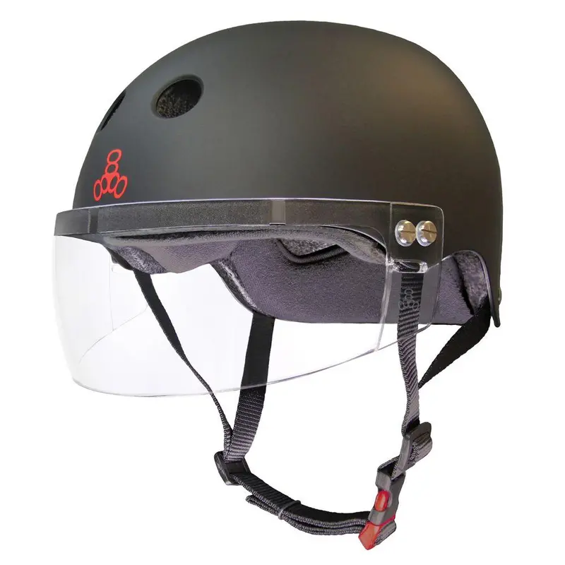 Triple 8 The Visor Certified Helmet Ss Black Rubber 1