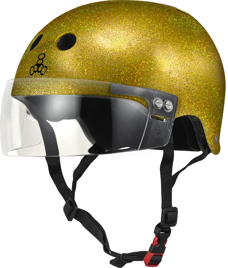 Triple 8 The Visor Certified Helmet Ss Gold Glitter 1