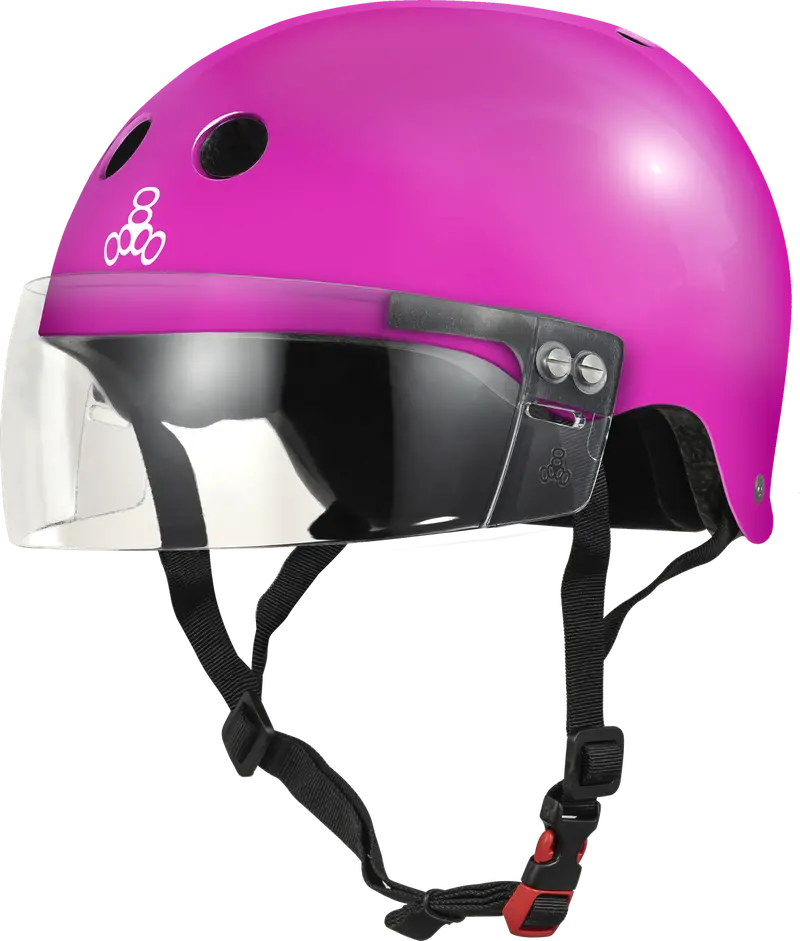 Triple 8 The Visor Certified Helmet Ss Pink Glossy 1