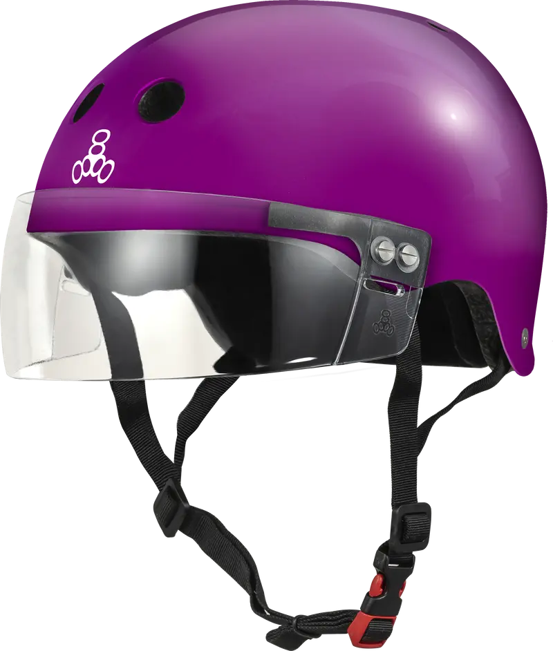 Triple 8 The Visor Certified Helmet Ss Purple Gloss 1