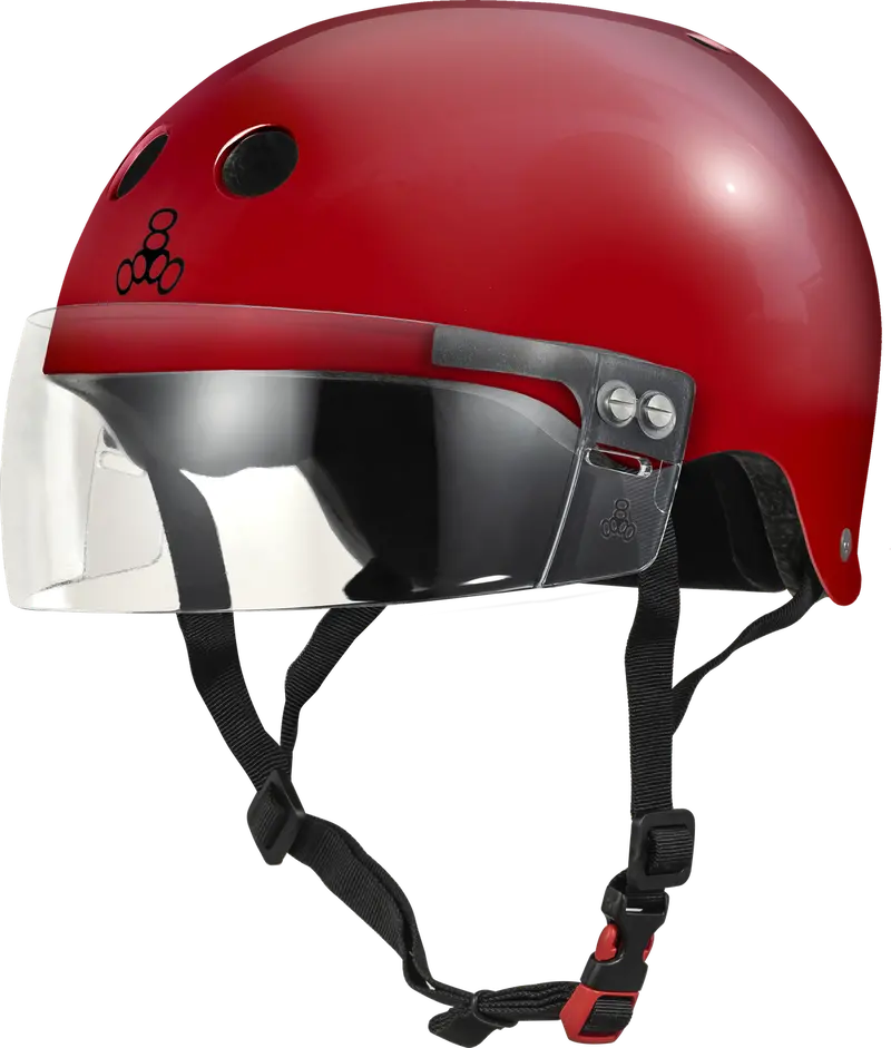 Triple 8 The Visor Certified Helmet Ss Scarlet Red Gloss 1