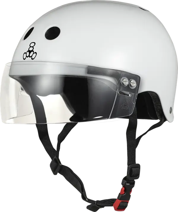 Triple 8 The Visor Certified Helmet Ss White Glossy 1