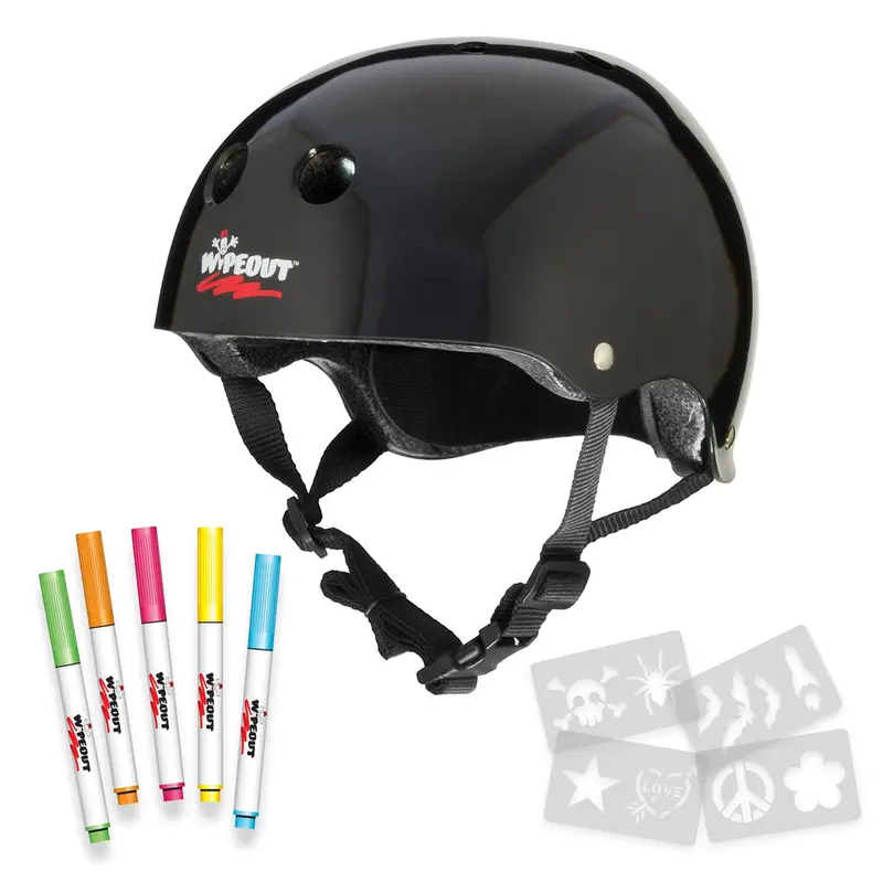 Triple 8 Wipeout Dry Erase Youth Helmet Black 1