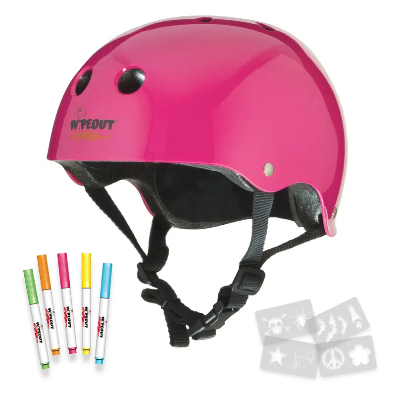 Triple 8 Wipeout Dry Erase Youth Helmet Neon Pink 1