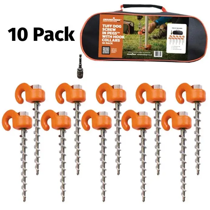Tuff Dog Screw In Peg With Hook Collar 180Mm 10 Pack 1