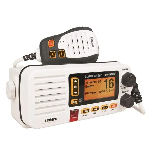 Uniden Um455 Vhf Radio - In-Boat Marine Radio With  Speaker Microphone Vhf Radio 1