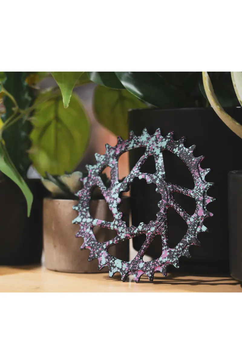 Unite Co Grip Chainring V2 Custom Splatter Blue/Pink Sram Dm 32T 1