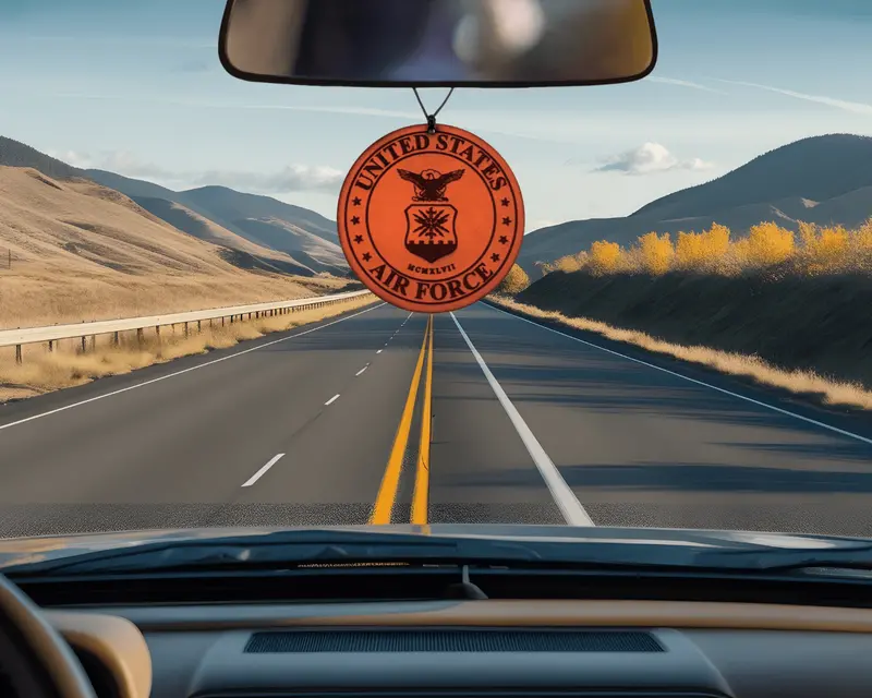 Us Air Force Leather Car Freshener 1
