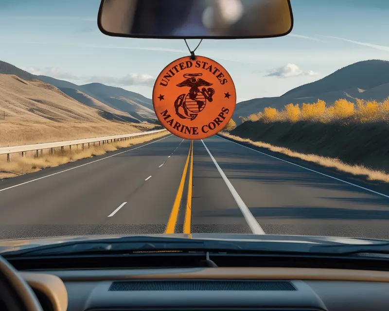 Us Marine Corps Leather Car Freshener 1