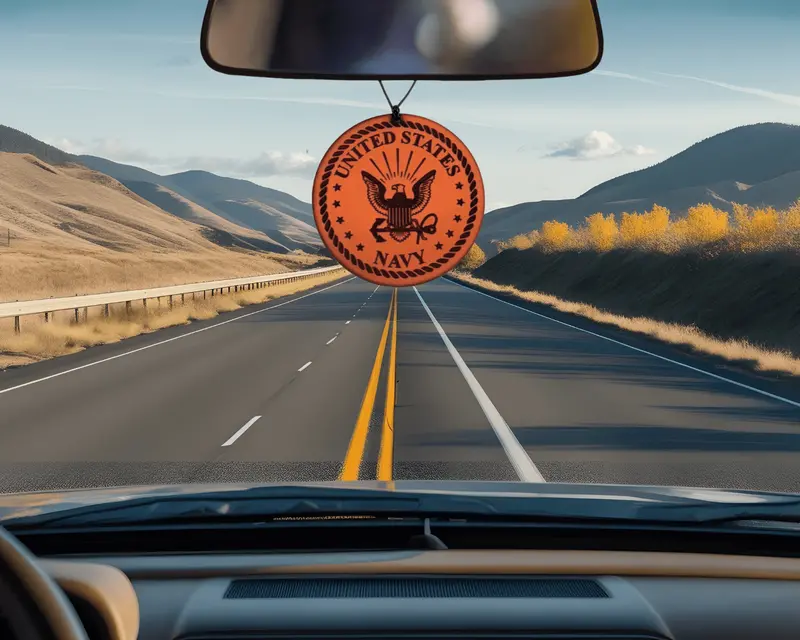 Us Navy Leather Car Freshener 1