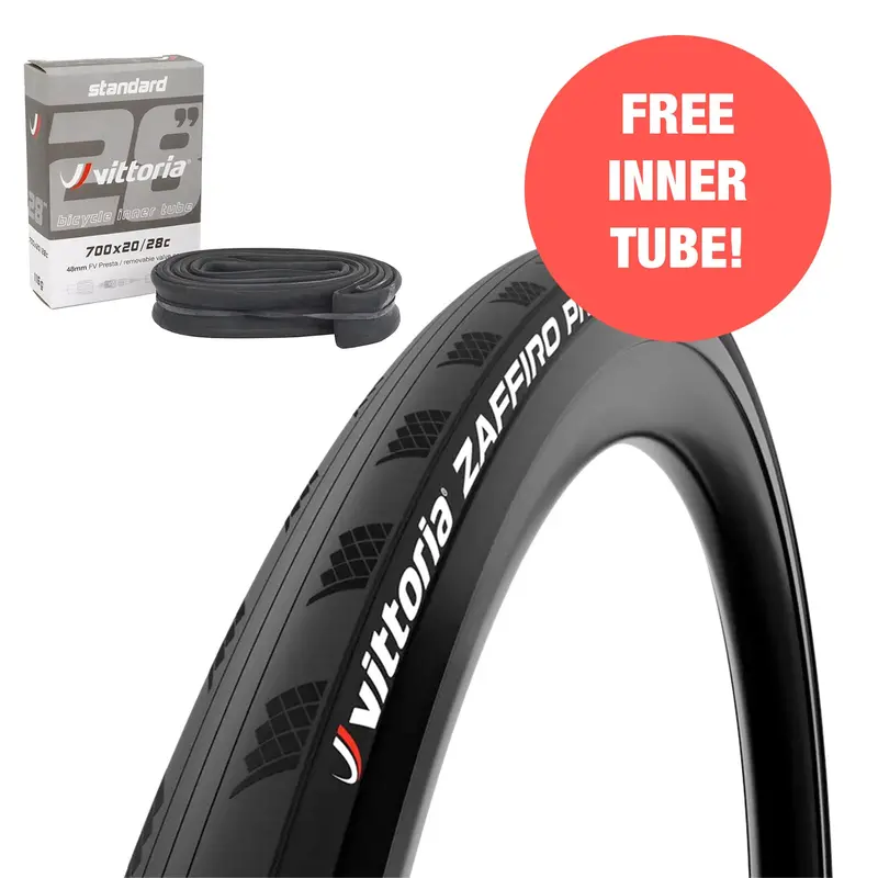 Vittoria Zaffiro Pro + Free Inner Tube 700X25mm, Black 1
