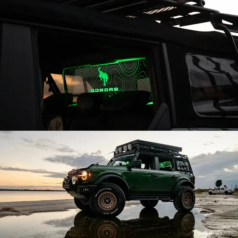 Windrestrictor Etched Acrylic Light Up Graphic Panel - 2021+ Bronco 4 Door 1