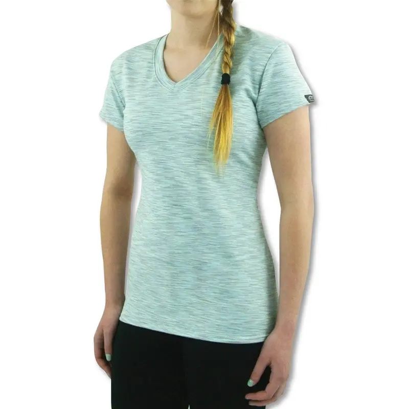 Women's Spandex Short Sleeve V-Neck 1