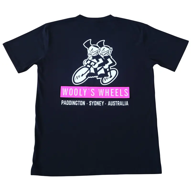 Woolys Wheels Unisex Retro T-Shirt - Black 1