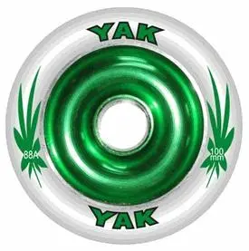 Yak Wheels Scat 100Mm 88A White And Green W Metal Core 1