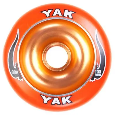 Yak Wheels Scat Ii 100Mm 88A Orange W Metal Core 1