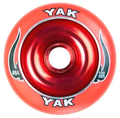 Yak Wheels Scat Ii 100Mm 88A Red W Metal Core 1
