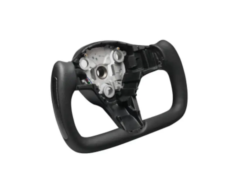 Ysw-16Pb - Black Nappa Perforated Leather Yoke Steering Wheel For 2016-2023 Model 3, 2019-2023+ Model Y 1