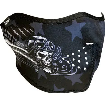 Zan Headgear Neoprene Half Mask - Skull Live 1