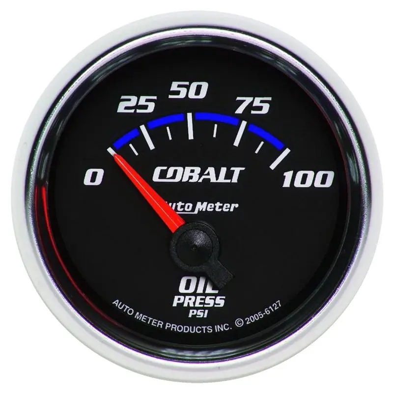 Autometer Cobalt Electric Oil Pressure Gauge – 52Mm (2-1/16”), 0–100 Psi, Short-Sweep Design 1