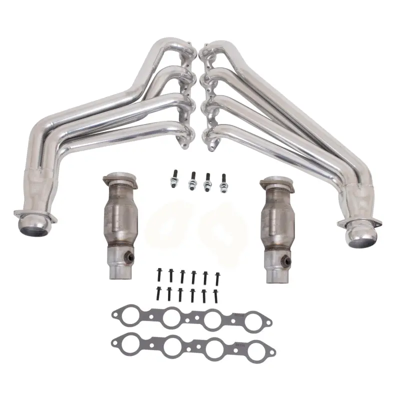 Bbk Long-Tube Exhaust Headers With Catalytic Converters For 2010–2015 Camaro Ls3/L99 – 1-3/4" Silver Ceramic Coated 1