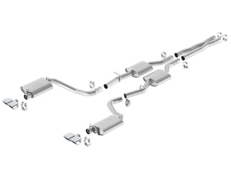 Borla S-Type Dual Exhaust System For 2015–2016 Dodge Challenger R/T – 5.7L V8, Rectangular Angle-Cut Tips 1