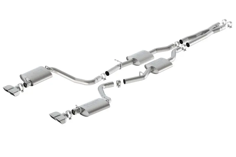 Borla S-Type Dual Exhaust System For 2015–2016 Dodge Challenger R/T – 5.7L V8, Rectangular Angle-Cut Tips 2