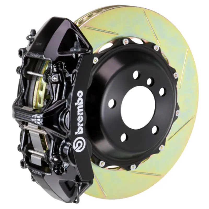 Brembo Gt Front Brake Kit – 6-Piston Cast Calipers, Slotted 355X32Mm Two-Piece Rotors (Black) For Porsche 996 (1999–2004) & 997.1 (2006–2008) 1