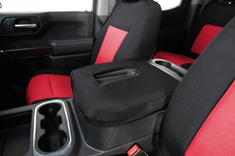 Covercraft Endura Precisionfit Third-Row Seat Covers For 2021–2024 Toyota Sienna – Red/Black 1