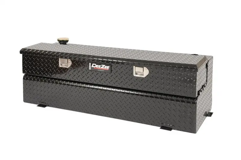 Deezee Universal Combo Fuel Tank – 43-Gallon Black Tread Aluminum Design 1
