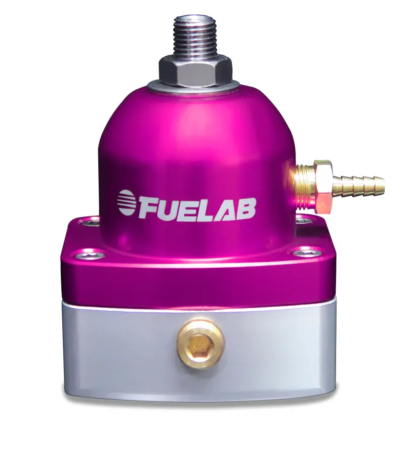 Fuelab Adjustable Inline Fuel Pressure Regulator (Tbi) – 10–25 Psi, -6An Inlet & Return, Purple Anodized 1