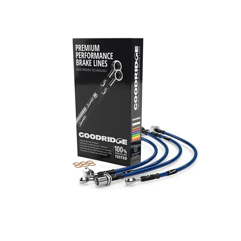 Goodridge 06-11 Honda Civic Si Stainless Steel Brake Lines - Electric Blue 1