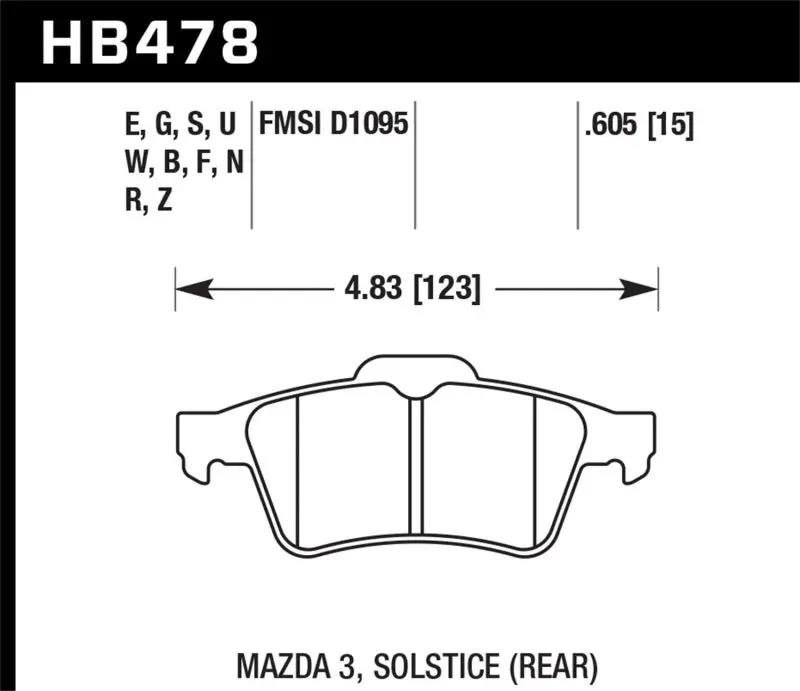 Hawk Dtc-60 Race Compound Rear Brake Pads For 2013–2014 Ford Focus St, Mazda, And Volvo Models 1