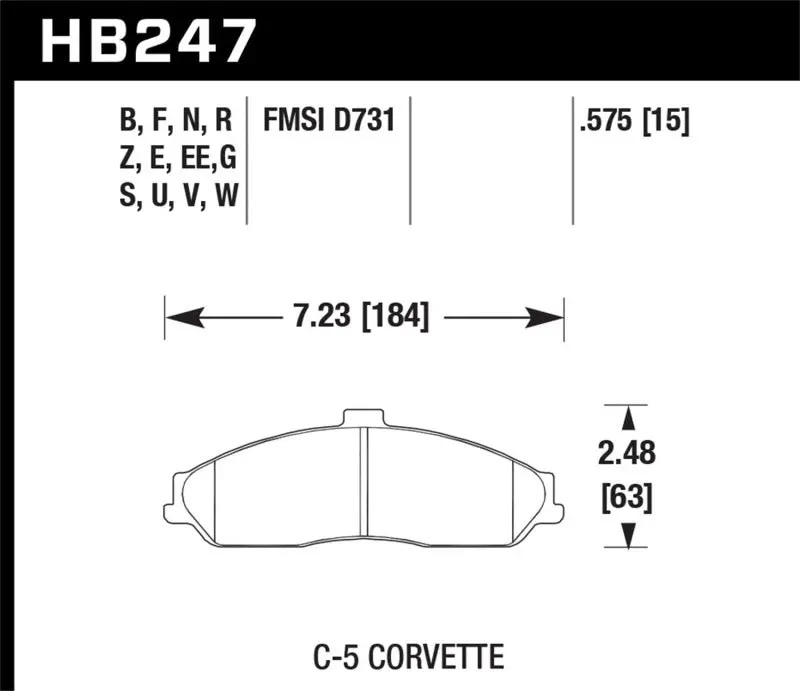 Hawk Hps 5.0 High-Performance Front Brake Pads For 2008–2009 Cadillac Xlr Platinum 1